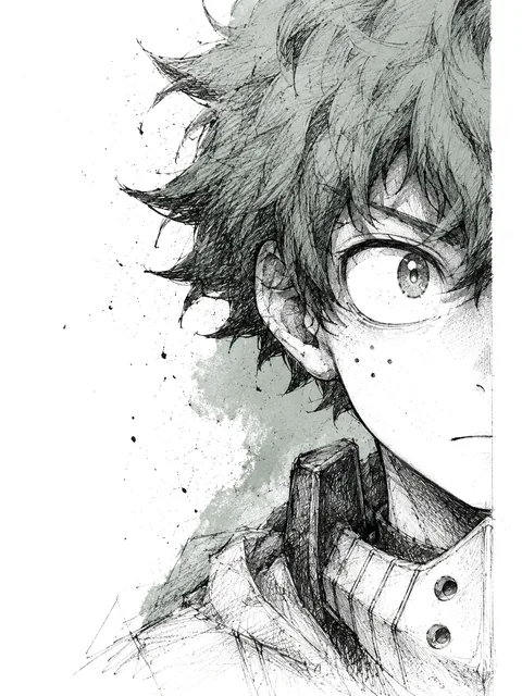 Midoriya, close-up