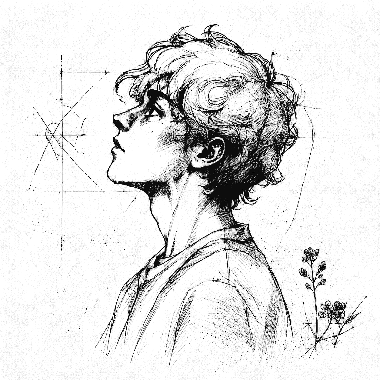 Profile portrait sketch