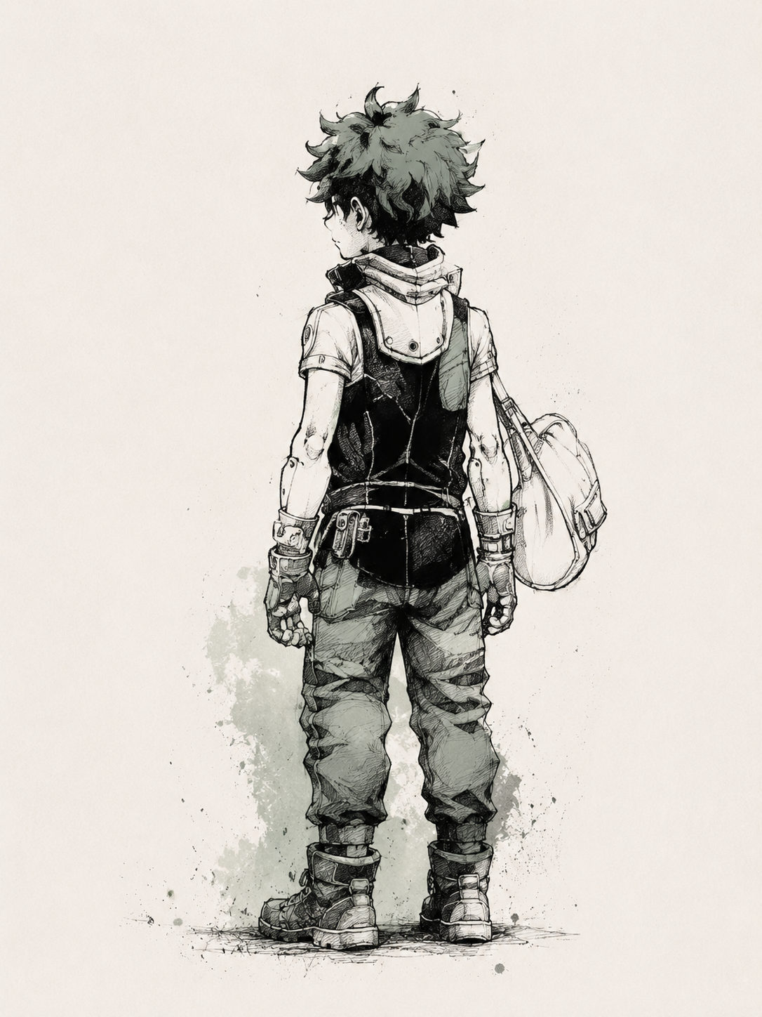 Midoriya back view sketch